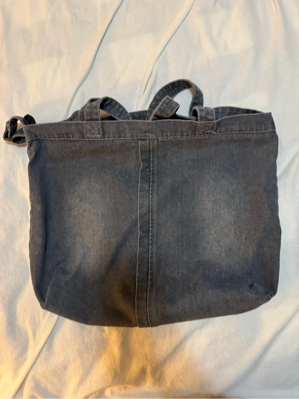 FWPP Denim Hobo Shoulder Bag Gray Charcoal Jeans Style Utility Tote